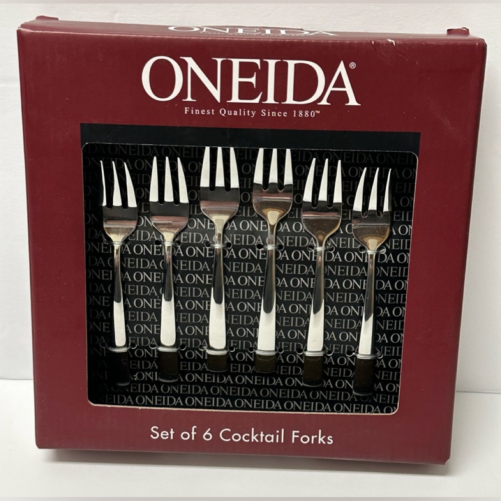 Oneida Set of 6 NOCHA Cocktail Seafood Forks Stainless Steel - NEW